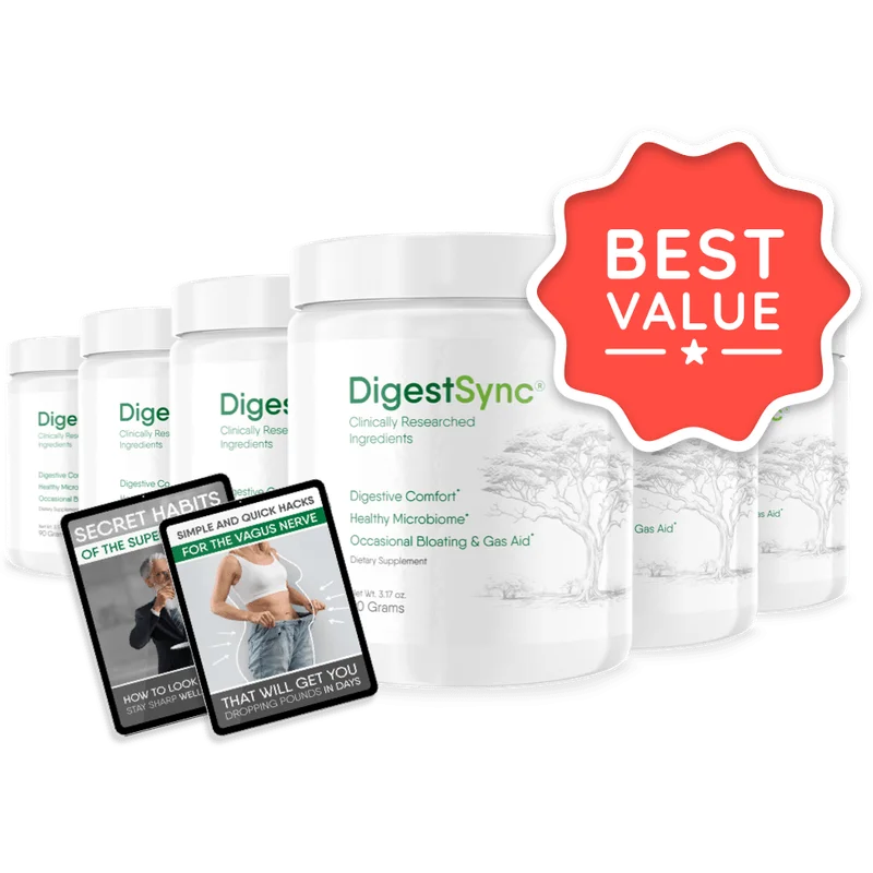 DigestSync Gut & Digestive Supplement Bottle (6 Bottle / 180 Day Pack)